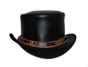 Chapeau de cowboy vintage en cuir artisanal, style western, pour ranch, rodéo, équitation, extérieur, mode, à large bord, qualité supérieure - Product Image 5