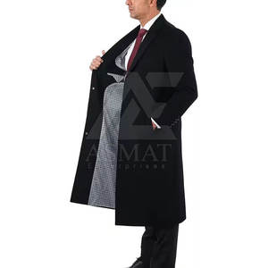 Abrigo largo de mezcla de lana para hombre, abrigo grueso y cálido para invierno, estilo formal de oficina, abrigo para uso diario. - Product Image 5