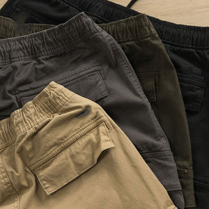 Pantalon cargo pour homme DSI, taille élastique, plusieurs poches, en toile, décontracté, coupe droite, respirant, poids moyen, pour l'automne - Product Image 3