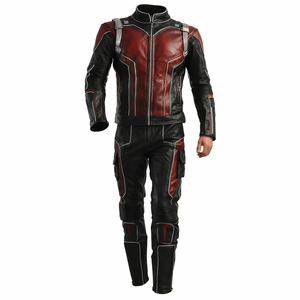 Traje de Superhéroe Personalizado Rojo y Negro de Cuero Genuino para Adultos Unisex (Chaqueta Inspirada en Ant-Man, Envío Gratis) - Product Image 3