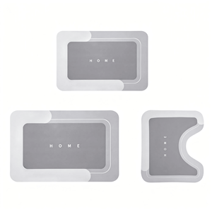 Set di 3 Tappetini da Bagno Ultra Assorbenti ad Asciugatura Rapida, Antiscivolo, Lussuosi e Minimalisti a Forma di U, Lavabili, per Arredo Casa - Product Image 1