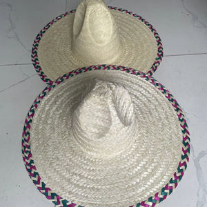 Sombrero Mexicano Clásico de Ala Ancha de Hierba Natural - Estilo Rayado Unisex para Negocios, Deportes, Uso Diario y Viajes - Product Image 1
