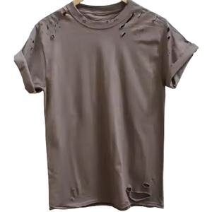 เสื้อยืดผู้ชายผ้าคอตตอนลายหยาบแบบย้อนยุคสำหรับ2025ฤดูร้อนกำหนดได้เอง - Product Image 6