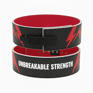 Ceinture unisexe personnalisée en gros avec texture fibre de carbone, doublure intérieure robuste, antidérapante, fermeture auto-agrippante réglable - Product Image 2