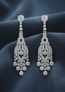 <b>Chandelier</b> Bridal Drops Long Pave Cascade Wedding Earrings Cubic Zirconia Jewelry Party Handmade Bulk Product - Product Image 5