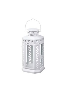 Lanterne décorative pour la maison au design unique, lanterne à bougie en métal finition blanche pour une utilisation en intérieur et en extérieur à un prix raisonnable - Product Image 1