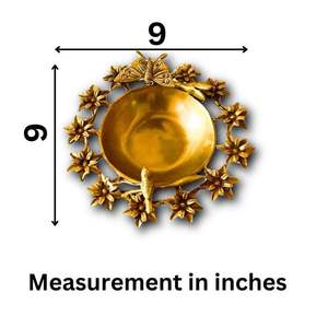 Brass Urli Bowl Showpiece for Home Decor Decorative Flower Bowl Brass <b>Bird</b> <b>Feeder</b> Traditional Standard Urli - Product Image 5
