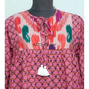 ชุดเดรสยาวพิมพ์ลายดอกไม้สไตล์ Y2K คอปิด ผ้าฝ้าย สำหรับงานปาร์ตี้และชายหาด จากผู้ผลิตและผู้ส่งออกชาวอินเดีย - Product Image 2