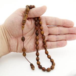 Tasbih de Madera Pulida Ecológico Premium con Cuentas para el Zikr Diario, Rosario Islámico Hecho a Mano para Oración Musulmana - Product Image 3