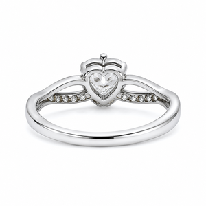 Heart Cut <b>Moissanite</b> Engagement Ring 925 Silver Pave Setting Romantic Women's <b>Jewelry</b> - Product Image 4