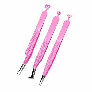 Pince à cils rose avec logo personnalisé, outils professionnels d'application de cils, fournisseur OEM - Product Image 2
