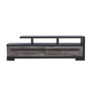 Mobile TV dal Design Moderno, 1 Pezzo, Finitura Legno Nero Grigio, con Ripiano Aperto e Due Ampi Cassetti - Product Image 5