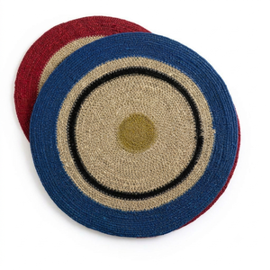 Juego de posavasos minimalistas de hierba marina tejidos a mano, tapetes y almohadillas nórdicas a rayas, decorativos para mesa, para botellas de cerveza y vino. - Product Image 5