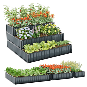 Wholesale <b>Large</b> Galvanized Steel Garden Bed With Legs Metal Planter <b>Box</b> For Vegetables Flowers And Herbs Outdoor Garden Bed - Product Image 6