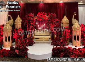 Décoration de balançoire de mariage extérieure haut de gamme avec éléphants et lampes – Achetez en gros des lampes marocaines exclusives en FRP pour la décoration de Nika'ah musulmane au Royaume-Uni - Product Image 3