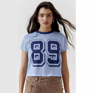 Custom Classic American Football Jersey Breathable Mesh Sublimation Street Soccer Tee Shirts Team Cropped Jersey Crop <b>Top</b> - Product Image 3