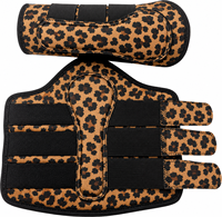 Bota de Protección para Tendones de Caballo, Diseño de Guepardo Impreso Digitalmente, Personalizable, Ligera, Acolchada con Neopreno, Resistente a Impactos