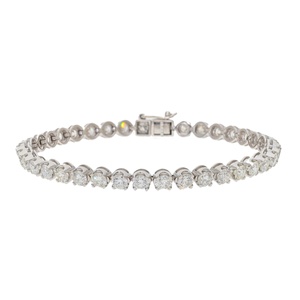 Lujosa pulsera de tenis de oro de 14 quilates con diamantes de corte de 7,98 quilates Elegante pieza de declaración Pulseras de diamantes Brazaletes - Product Image 1
