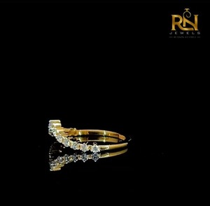 V Shaped Chevron Lab Grown Diamond Tiara Band Solid Gold Nesting <b>Stacking</b> <b>Ring</b> Enhancer OEM ODM Wholesale B2B Supply - Product Image 2