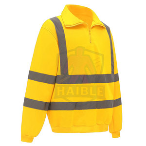 Vestes de travail à capuche zippées réfléchissantes en polaire respirante haute visibilité, chaudes pour l'hiver, certifiées CE, pour hommes - Product Image 4