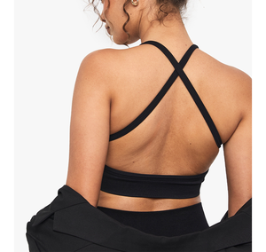 Nuevo sujetador deportivo sexy con tirantes finos, acolchado, espalda cruzada abierta, a prueba de golpes, de alto impacto, para gimnasio, entrenamiento al aire libre, top activo para mujer. - Product Image 3