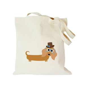 Bolsa de compras de lona de algodón, bolsa de supermercado reutilizable con estampado de Corgi y Pug, con asas largas, bolso ecológico - Product Image 1