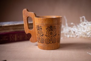 Taza Ecológica de Madera para Beber con Tapa, Hecha a Mano, Sostenible, con Grabado, para Jugos, Smoothies y Bebidas Frías, 21 - Product Image 4