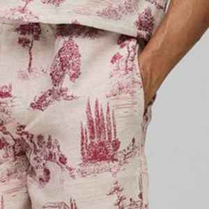 Pantalones Cortos Bermuda de Algodón con Estampado Toile para Hombre, con Cintura Elástica y Bolsillos, Estilo Casual, Personalizados - Product Image 3