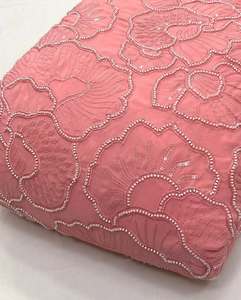 Tissu de luxe brodé de perles, dentelle africaine, maille filet, organza à sequins pour vêtements de boutique, qualité export pour les acheteurs - Product Image 6