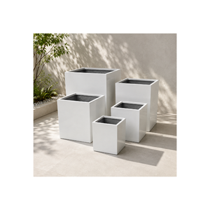 Pot de fleurs carré classique en fibre de verre pour la maison, le jardin, la terrasse, l'hôtel, le bureau, grand récipient, prix de gros, production sur mesure - Product Image 1