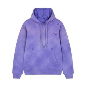 Custom Heavyweight Washed <b>Men</b> Fleece Cotton Distressed <b>Hoodie</b> Acid Wash Pullover Winter <b>Hoodie</b> - Product Image 1