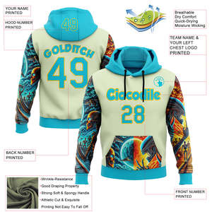 Sudadera con Capucha Personalizada con Diseño de Patrón 3D Cosido, Ropa Deportiva de Invierno Sublimada - Product Image 6