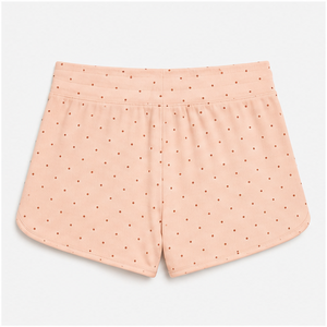 Custom Soft Peach Polka Dot Womens Feminine Relaxed Fit Drawstring Lounge <b>Shorts</b> Fine Rib-Knit <b>Jersey</b> - Product Image 2