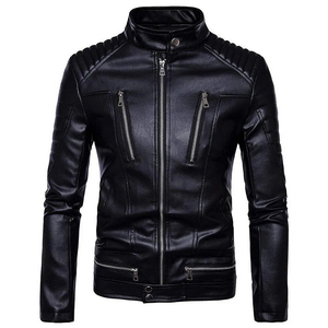 Low MOQ Best Selling Men Fashion Casual Motorcycle <b>Leather</b> <b>Jackets</b> Large Size <b>Winter</b> Wear Breathable Men <b>Leather</b> DDP Shipping - Product Image 5