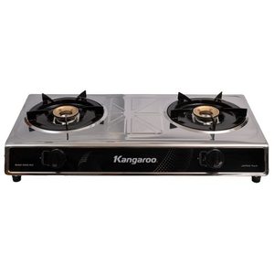 Estufa de gas de acero inoxidable Kangaroo, Magneto, fabricada en Vietnam, estufa de doble quemador, estufa de gas doble de sobremesa para cocina. - Product Image 1