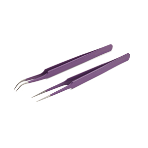 Pince à épiler pour cils en acier inoxydable ultra-précise anti-magnétique avec embout en fibre, antidérapante, pour extensions de cils Mega Volume, Kaamir - Product Image 5