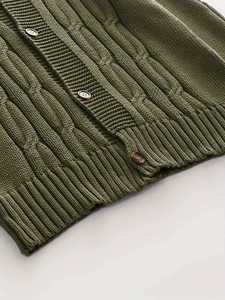 Men's Solid Rib Knit Button-Up Cardigan Sweater V-Neck Cable Knit Slim Fit Warm Fall Winter Casual Knitted Jacket Men's Knitwear - Product Image 5