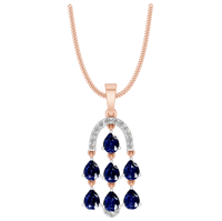 Collier pendentif pendentif pierre précieuse saphir bleu diamant taille poire pierre de naissance septembre 14k/18k or blanc pendentifs fins breloques