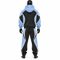 Ensemble de survêtement AMSEC INDUSTRY à capuche imprimé avec strass, longueur intégrale, 100 % coton, sweat-shirt et pantalon de survêtement oversize, streetwear