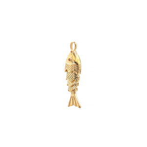 จี้รูปตาปลาประดับเพชรคิวบิกเซอร์โคเนียสีส้ม ทำจากทองเหลืองชุบทอง 18K สำหรับทำสร้อยคอและเครื่องประดับ - Product Image 4