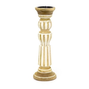 Porte-bougie en bois naturel fait main, décoration rustique pour la maison, centre de table pour salle à manger, salon, chambre, mariage et événements - Product Image 2