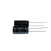 Condensador Electrolítico de Aluminio Radial 2200uF 16V, Componente Pasivo DIP de Bajo ESR para Fuente de Alimentación