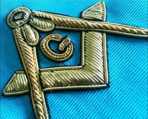 Roseta de Rito Memphis-Misraim Master Sash, de Cuero Premium, Bordada a Mano con Hilos de Oro, Regalia Ceremonial para Logia Azul - Product Image 3