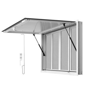 Fenêtre de service en alliage d'aluminium 45x30 po pour camion de restauration, inclinable à 85 degrés avec 4 écrans coulissants - Product Image 1