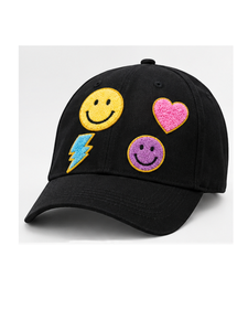 Parches Sonrientes para Gorras a Precio de Fábrica, Parches Termoadhesivos Personalizados de Fieltro No Tejido, Bordado de Chenilla, Parche de Cara Sonriente para Gorras, Chaquetas y Gorros - Product Image 4