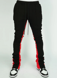 Pantalon de survêtement rouge pour homme, taille élastique, cordon de serrage, bande latérale, vêtements de sport, tenue d'entraînement, sans marque - Product Image 5