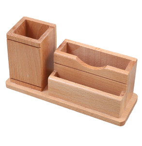 Natural Solid Wood Pen Holder Artistic Desk Holder for Premium Office Accessories Wood Stationery Storage <b>Box</b> - Product Image 1