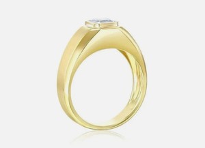 Asscher Cut Moissanite Engagement <b>Ring</b> <b>925</b> Sterling <b>Silver</b> Yellow Gold Plated Prong Setting Claw Setting Luxury Promise <b>Ring</b> - Product Image 2