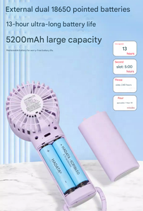 พัดลมไร้ใบพัดความเร็วสูงรุ่น F60 ของ HADATA ใช้พลังงานแบตเตอรี่ ดีไซน์แบบพัดลมพายุ สำหรับการปีนเขาและการใช้งานแบบพกพาและตั้งโต๊ะ - Product Image 3