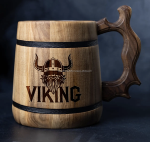 Ensemble de tasses à bière en bois, style américain, écologique, souvenir de rentrée scolaire, outils de bar, tasses à vin et à bière, 2 pièces - Product Image 5